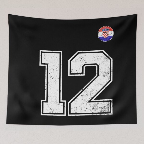 Item preview, Croatia Soccer Number 12 Vintage Sports Fan designed and sold by KristenosNehk.