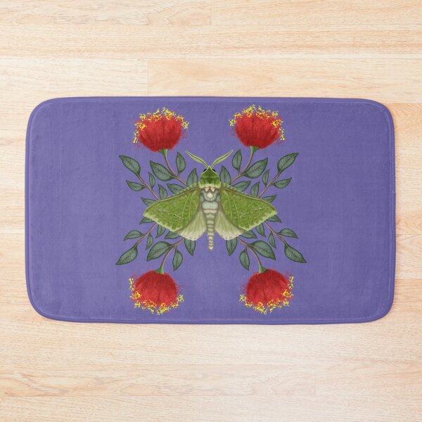 Item preview, New Zealand Puriri Moth on Pohutukawa Leaves and Flowers designed and sold by Kathysg.