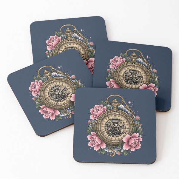 Item preview, Vintage Pocket Watch V8 Engine Peonies Neo Traditional Tattoo designed and sold by RetroRewind Studio.