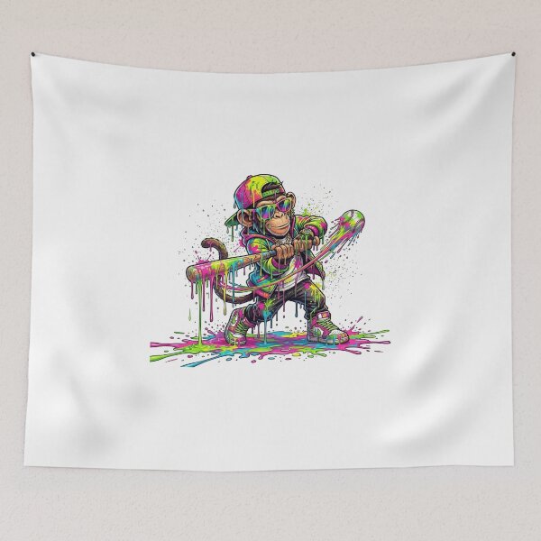 Item preview, Monkey Baseball Drip Funny Animal Party Sport Cool Graphic designed and sold by thomas-frame.