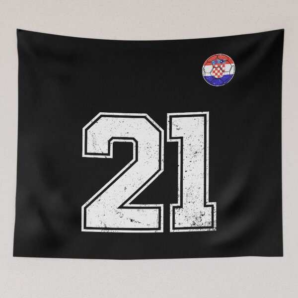 Item preview, Croatia Soccer Number 21 Vintage Sports Fan designed and sold by KristenosNehk.