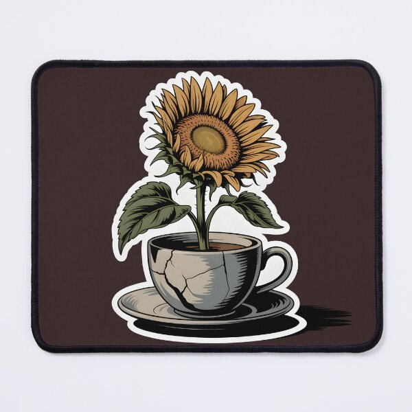 Item preview, Sunflower Growing From Teacup Minimal Botanical Design designed and sold by Naviora.