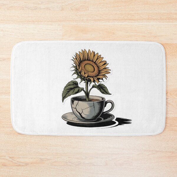 Item preview, Sunflower Growing From Teacup Minimal Botanical Design designed and sold by Naviora.