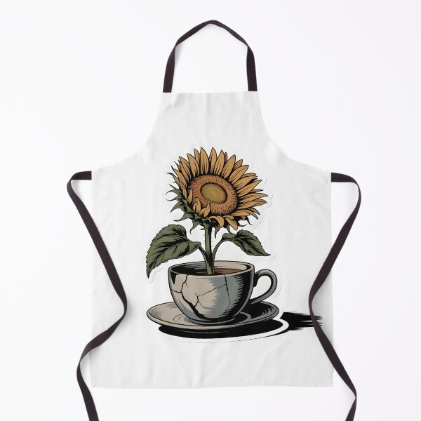 Item preview, Sunflower Growing From Teacup Minimal Botanical Design designed and sold by Naviora.