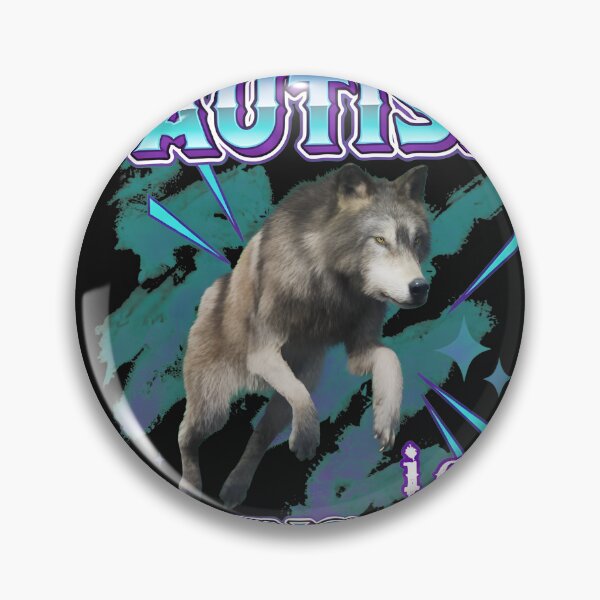 Item preview, Autism Acceptance Wolf Retro Vaporwave Style designed and sold by folk-4-arts.