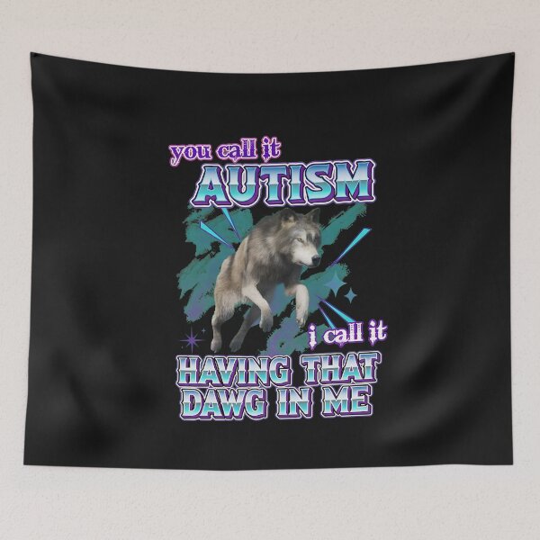 Item preview, Autism Acceptance Wolf Retro Vaporwave Style designed and sold by folk-4-arts.