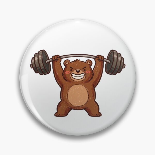 Item preview, Beast Mode Gym Bear Weightlifting Barbell Illustration designed and sold by TaiwanMemory.