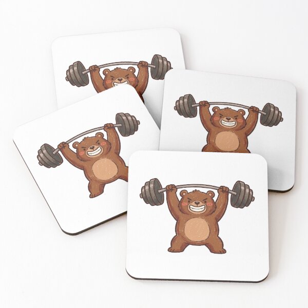 Item preview, Beast Mode Gym Bear Weightlifting Barbell Illustration designed and sold by TaiwanMemory.