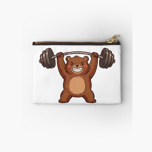 Item preview, Beast Mode Gym Bear Weightlifting Barbell Illustration designed and sold by TaiwanMemory.