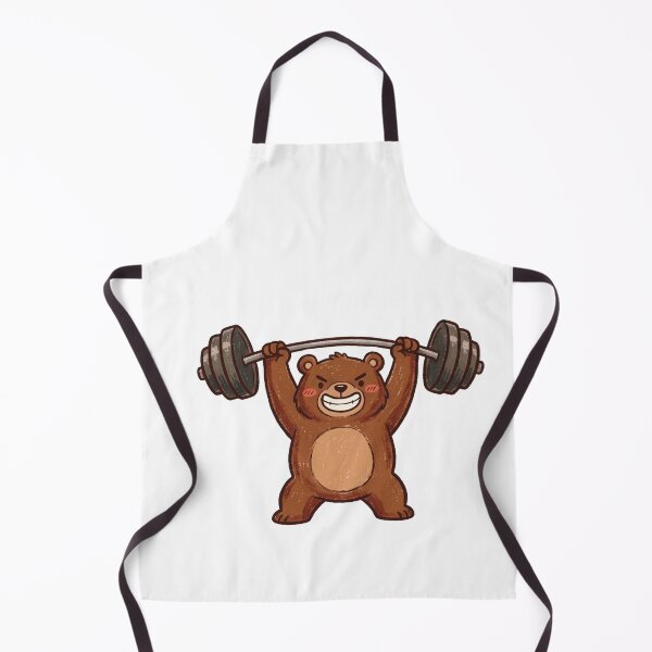 Item preview, Beast Mode Gym Bear Weightlifting Barbell Illustration designed and sold by TaiwanMemory.