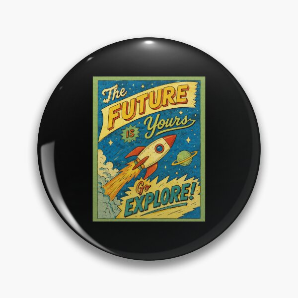 Item preview, Retro Rocket Space Poster The Future Is Yours Go Explore designed and sold by ferminhays.