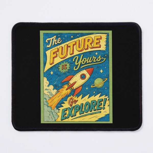 Item preview, Retro Rocket Space Poster The Future Is Yours Go Explore designed and sold by ferminhays.
