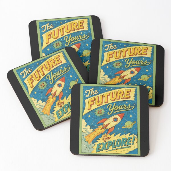 Item preview, Retro Rocket Space Poster The Future Is Yours Go Explore designed and sold by ferminhays.