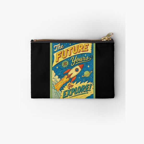 Item preview, Retro Rocket Space Poster The Future Is Yours Go Explore designed and sold by ferminhays.