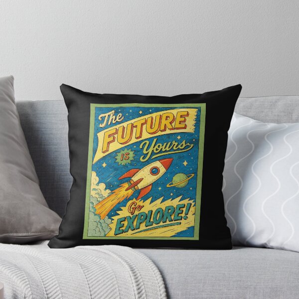 Item preview, Retro Rocket Space Poster The Future Is Yours Go Explore designed and sold by ferminhays.