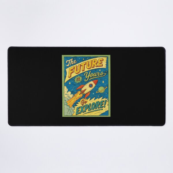 Item preview, Retro Rocket Space Poster The Future Is Yours Go Explore designed and sold by ferminhays.