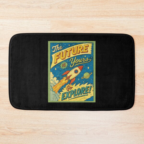 Item preview, Retro Rocket Space Poster The Future Is Yours Go Explore designed and sold by ferminhays.