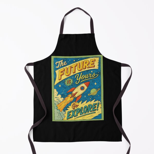 Item preview, Retro Rocket Space Poster The Future Is Yours Go Explore designed and sold by ferminhays.