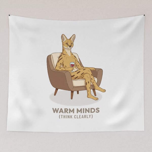 Item preview, Cozy Serval Cat Drinking Wine Vintage Aesthetic designed and sold by Cozy Vintage Animal.