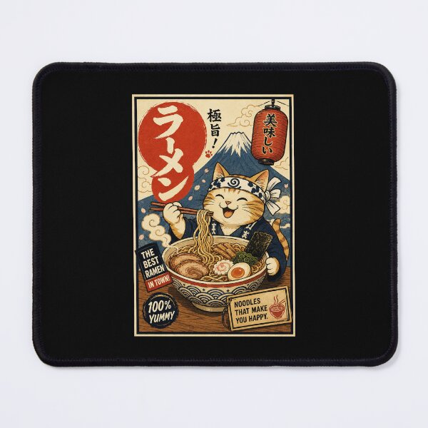 Item preview, Kawaii Ramen Cat Vintage Japanese Noodle Shop Retro Poster designed and sold by eliramaison.