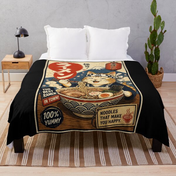 Item preview, Kawaii Ramen Cat Vintage Japanese Noodle Shop Retro Poster designed and sold by eliramaison.