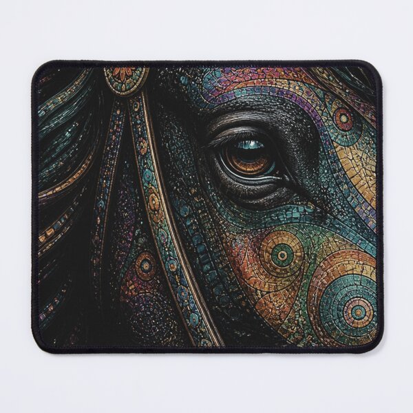 Item preview, Mandala Horse Dark Iridescent Mosaic Close Up — Equine Boho Wall Art Print & Home Decor designed and sold by INKandSOULbyLUNA.