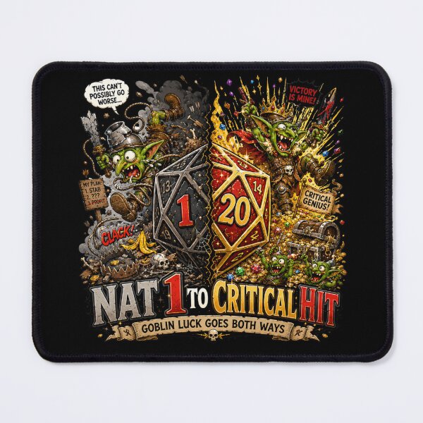 Item preview, Goblin Luck Goes Both Ways Nat 1 Critical Hit RPG Design designed and sold by extrisiceye.