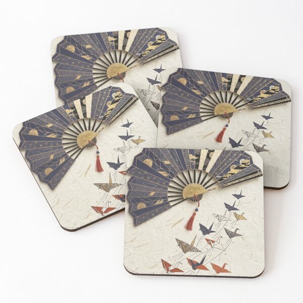 Item preview, Elegant Japanese Sensu Fan and Origami Cranes designed and sold by Hikariha Studio.