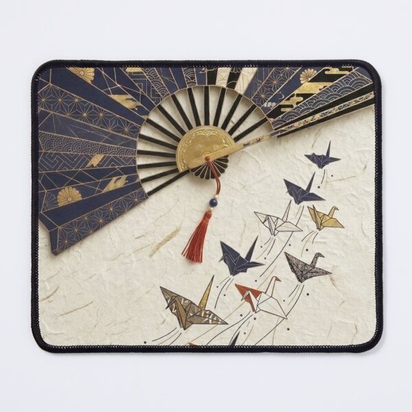 Item preview, Elegant Japanese Sensu Fan and Origami Cranes designed and sold by Hikariha Studio.
