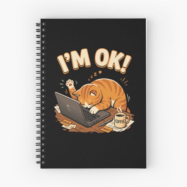 Item preview, I'm Ok! Overworked Programmer Coffee Cat designed and sold by RetroMini2026.