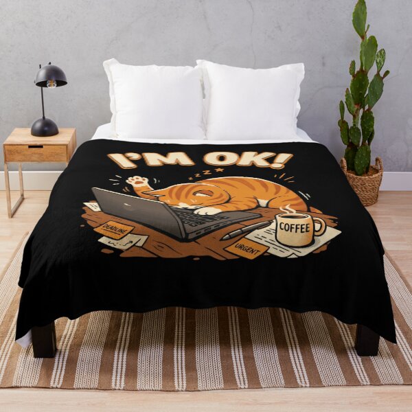 Item preview, I'm Ok! Overworked Programmer Coffee Cat designed and sold by RetroMini2026.