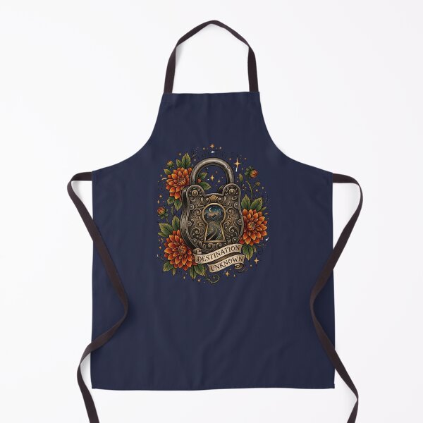 Item preview, Vintage Iron Padlock Mountain Highway Dahlia Tattoo Flash designed and sold by RetroRewind Studio.