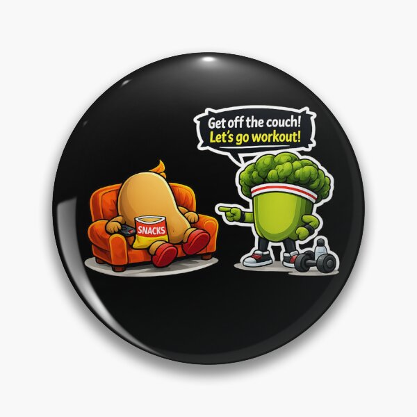 Item preview, Lazy Potato vs Gym Broccoli — Funny Workout Motivation Cartoon Art designed and sold by ArtoryWorks.