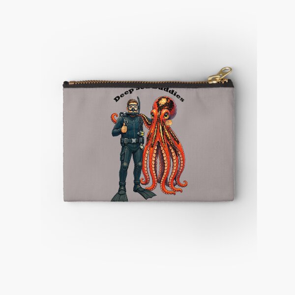 Item preview, Vintage SCUBA Diving Diver Posing with a Giant Red Octopus URM designed and sold by urmaddad.