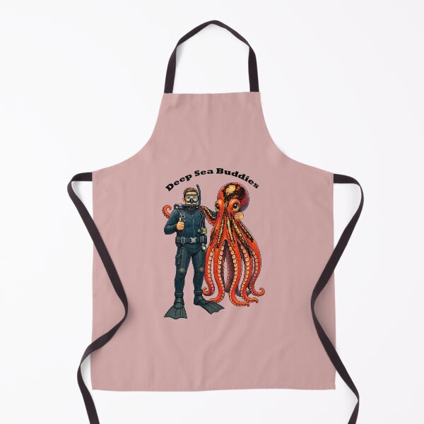 Item preview, Vintage SCUBA Diving Diver Posing with a Giant Red Octopus URM designed and sold by urmaddad.