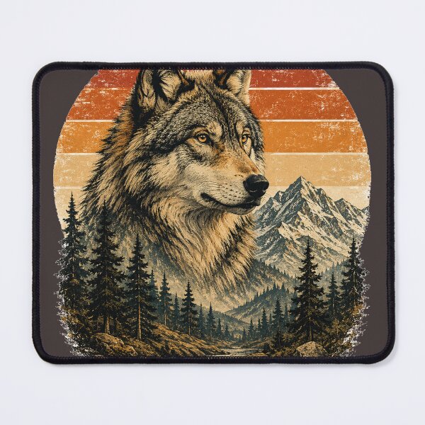 Item preview, Vintage Wolf Mountain Wilderness Retro Outdoor Graphic designed and sold by JustResultsCo.