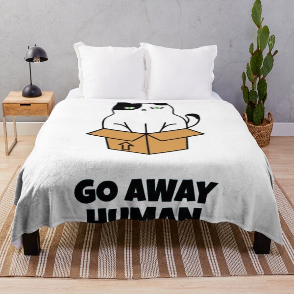 Item preview, Go Away Human Grumpy Cat Box Meme designed and sold by GenZFashion000.
