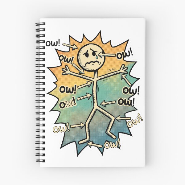 Item preview, Funny Everything Hurts Ow Stick Figure Retro Comic Art designed and sold by Vermanartist.
