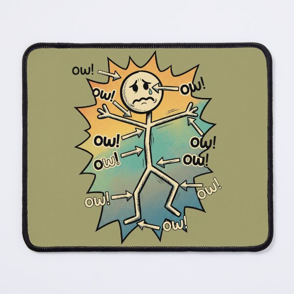 Item preview, Funny Everything Hurts Ow Stick Figure Retro Comic Art designed and sold by Vermanartist.