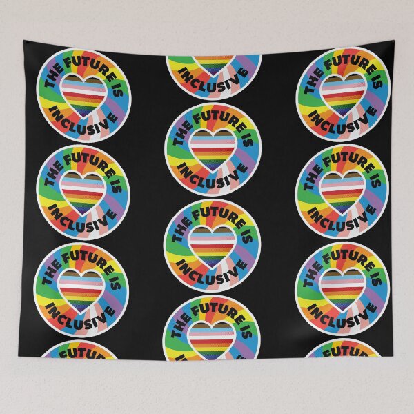 Item preview, The Future Is Inclusive Pride Month rainbow LGBTQIA colorful rainbow circle text design designed and sold by Jdawnink.
