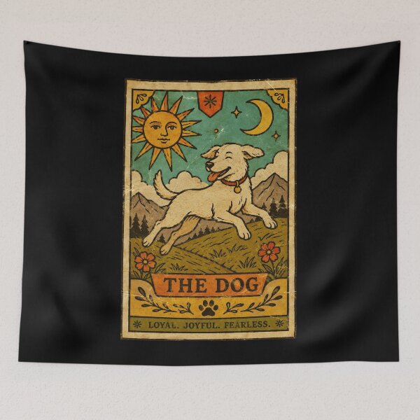 Item preview, Vintage Dog Tarot Style With Loyal Joyful Spirit designed and sold by ferminhays.