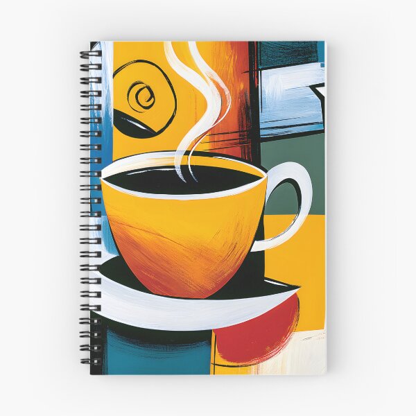 Item preview, Coffee in Living Geometry - Steaming Cup Rendered Through Bold Color and Modern Abstract Design designed and sold by OlfactoART Studio.