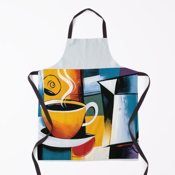 Item preview, Coffee in Living Geometry - Steaming Cup Rendered Through Bold Color and Modern Abstract Design designed and sold by OlfactoART Studio.
