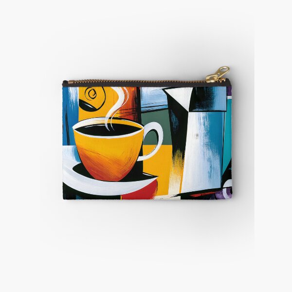 Item preview, Coffee in Living Geometry - Steaming Cup Rendered Through Bold Color and Modern Abstract Design designed and sold by OlfactoART Studio.