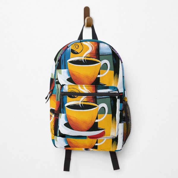 Item preview, Coffee in Living Geometry - Steaming Cup Rendered Through Bold Color and Modern Abstract Design designed and sold by OlfactoART Studio.