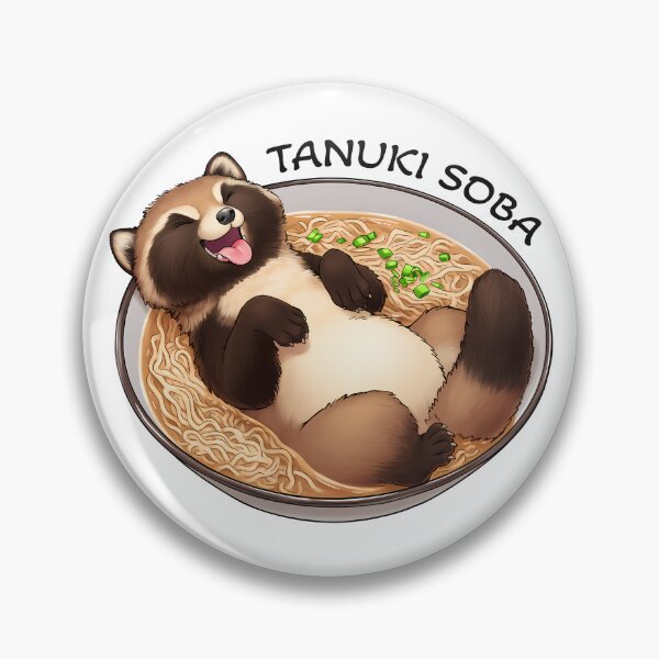 Item preview, Tanuki Soba - Cute raccoon-dog laying in noodles - Funny designed and sold by Hungry-Fox.