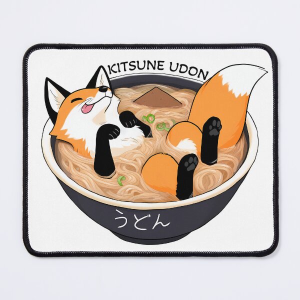 Item preview, Kitsune Udon - Cute fox laying in udon noodles - funny designed and sold by Hungry-Fox.