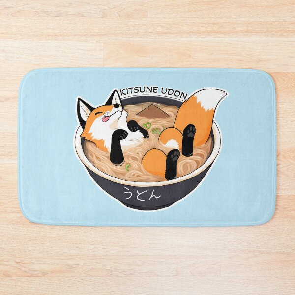 Item preview, Kitsune Udon - Cute fox laying in udon noodles - funny designed and sold by Hungry-Fox.