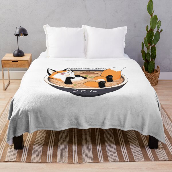 Item preview, Kitsune Udon - Cute fox laying in udon noodles - funny designed and sold by Hungry-Fox.