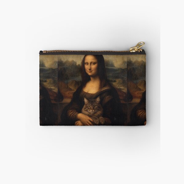 Item preview, Mona Lisa and Maine Coon Cat Painting - Funny Renaissance Parody Painting designed and sold by merchxwear.